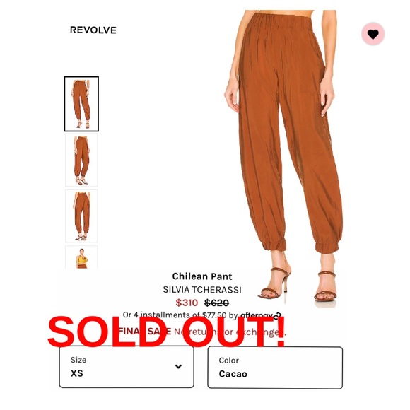 NWT Revolve SILVIA TCHERASSI Chilean Pant in Cacao | Size XS - Picture 4 of 6